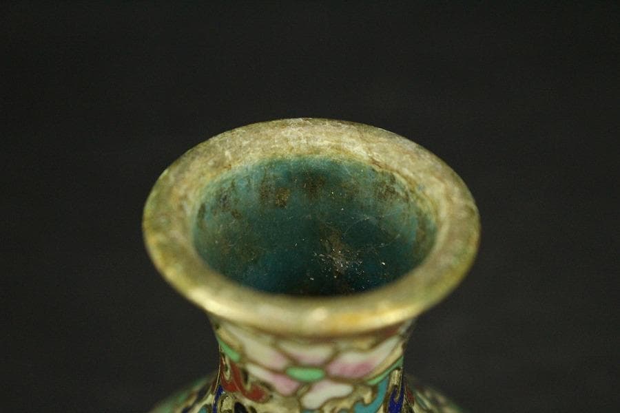 中国美術 七宝 小瓶 壷 高7.7cm(LC536)