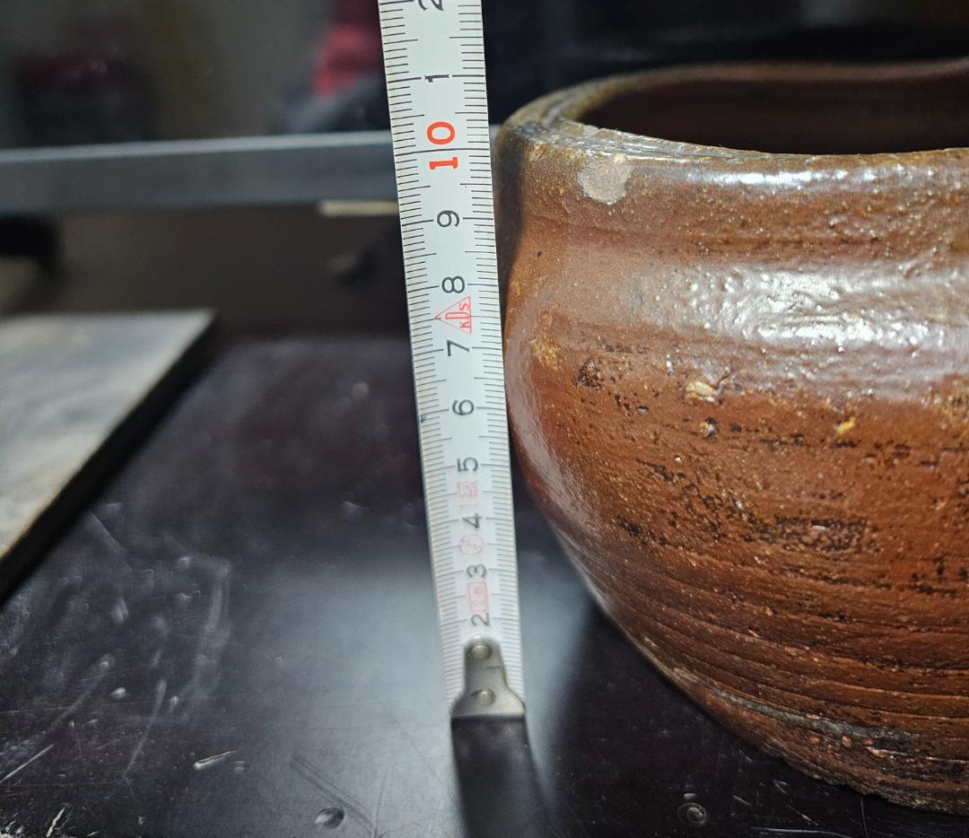 江戸初期 古田織部好み建水 古備前 分銅描判