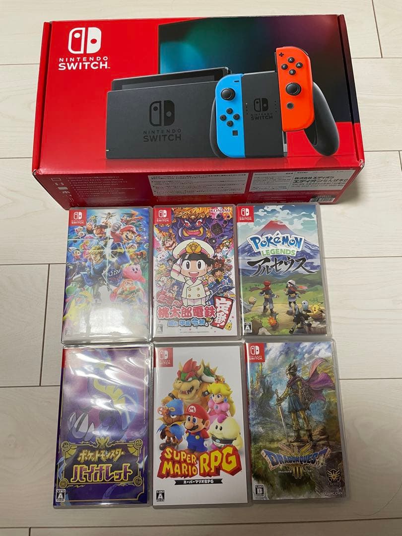 Nintendo Switch 本体 ネオンブルー/ネオンレッド + ゲーム6本