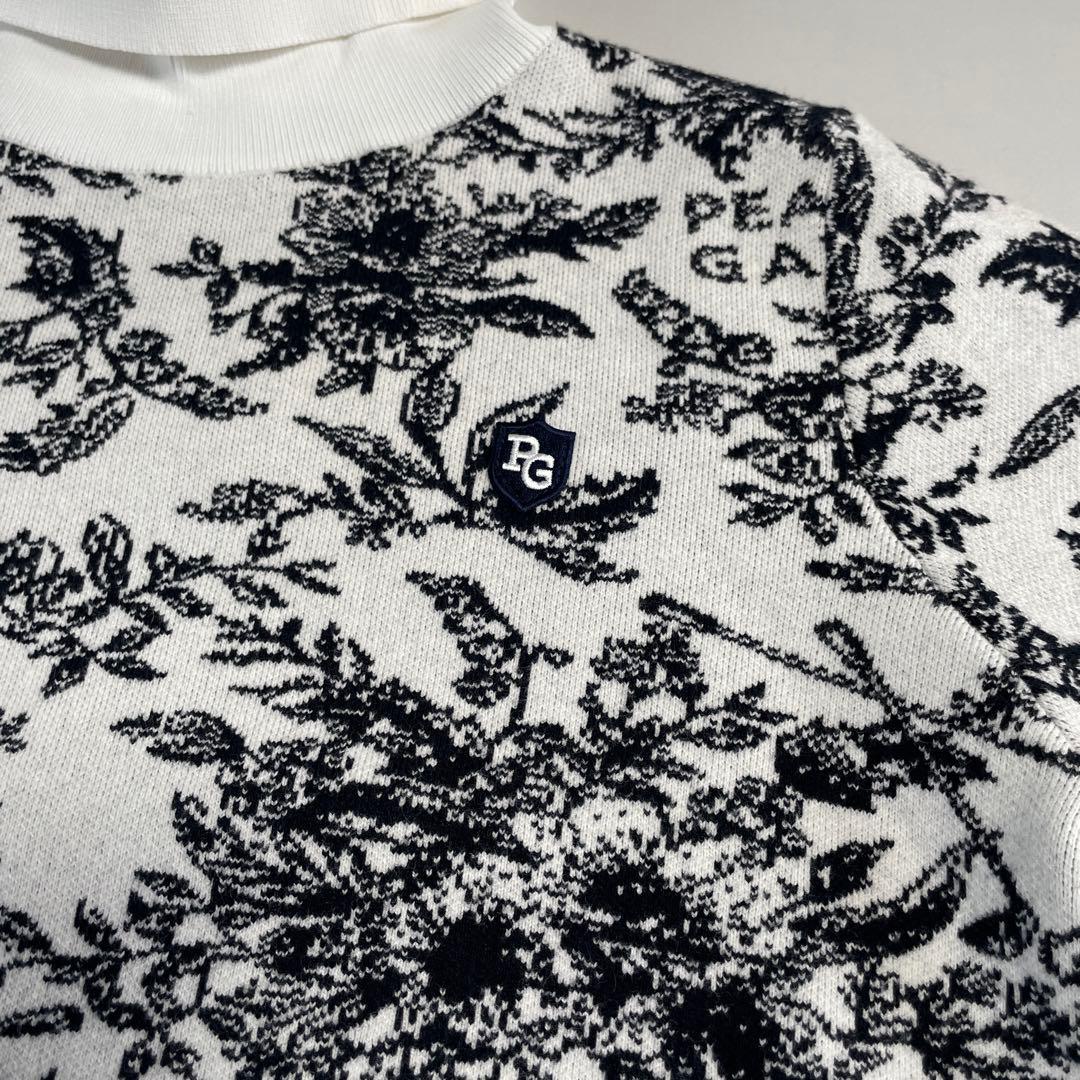 未使用タグ付き　パーリーゲイツ　ニット　セットアップ　タートルネック　花柄　総柄