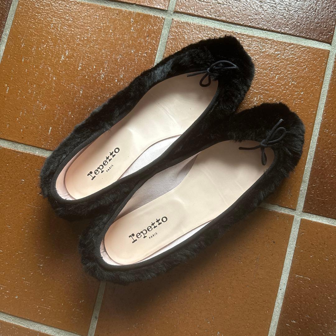 Repetto ブラック バレエシューズ　37ハーフ