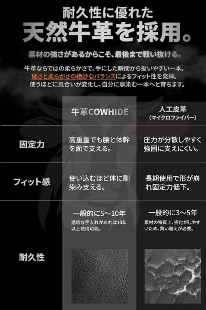 ALLOUT トレーニングベルト 幅10mm 本革 レバーアクションベルト M