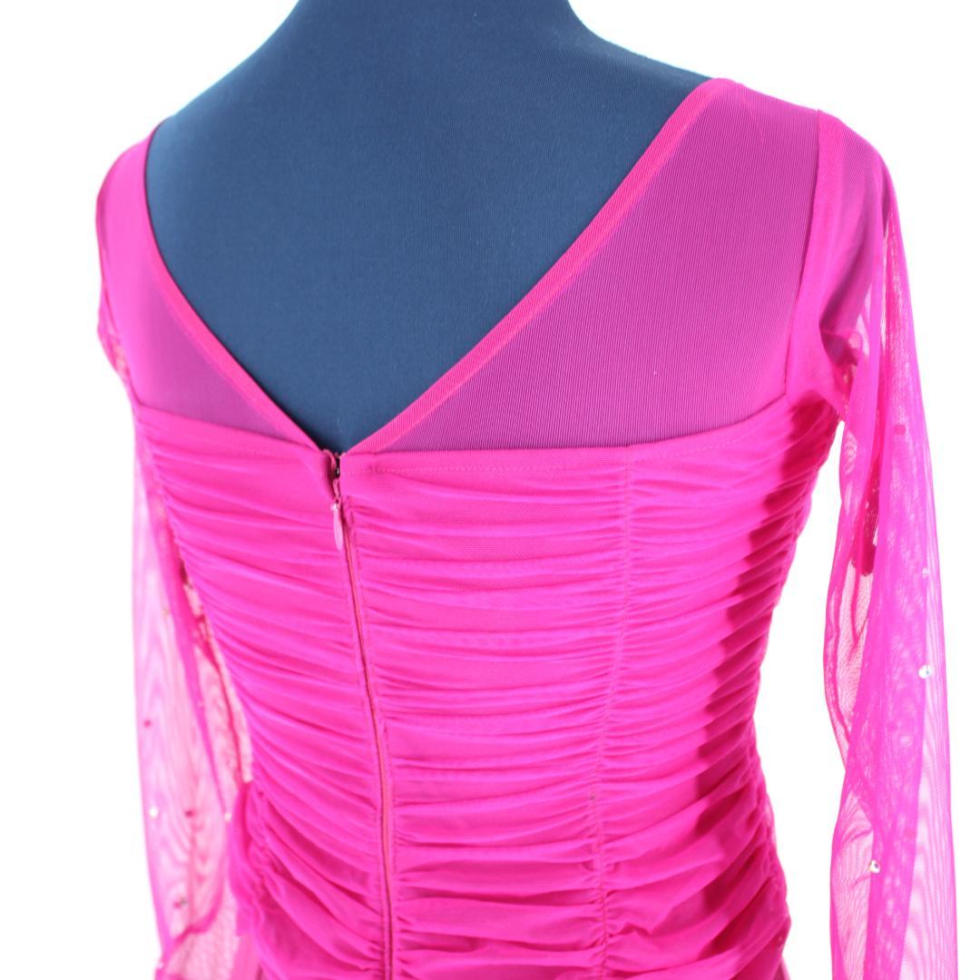 【美品 日本製 社交ダンス衣装】パープル SUNLINE ワンピース ドレス