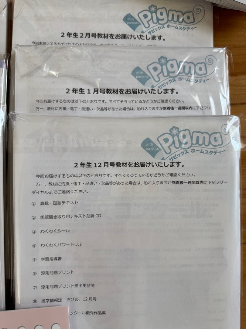 9ヶ月分とオマケ:ビグマシリーズ 学習教材セット CD付きSAPIX セット