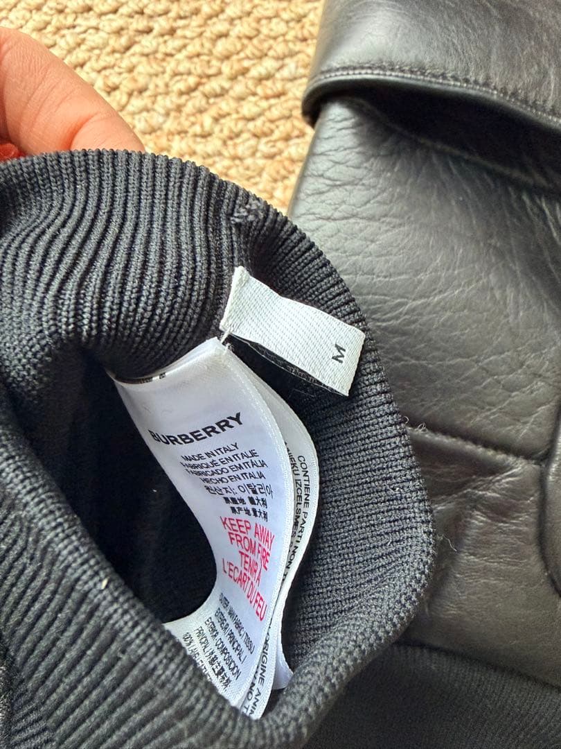 バーバリー BURBERRY手袋3IN1グローブ ラムスキン ブラック Mサイズ