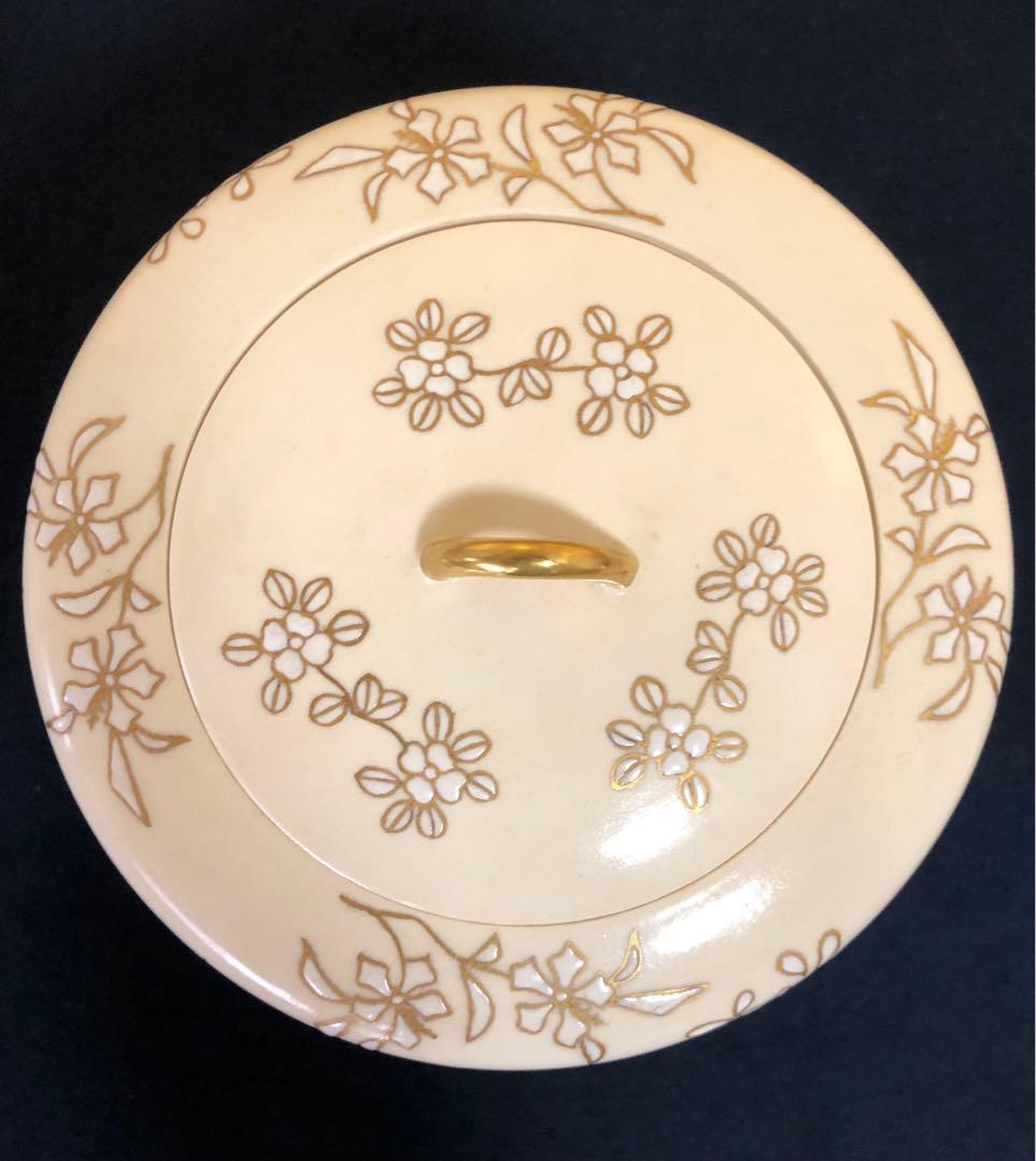 《R》茶道具 金彩色絵 花鳥 仁清写 水指 善峰造 共箱　251218か1