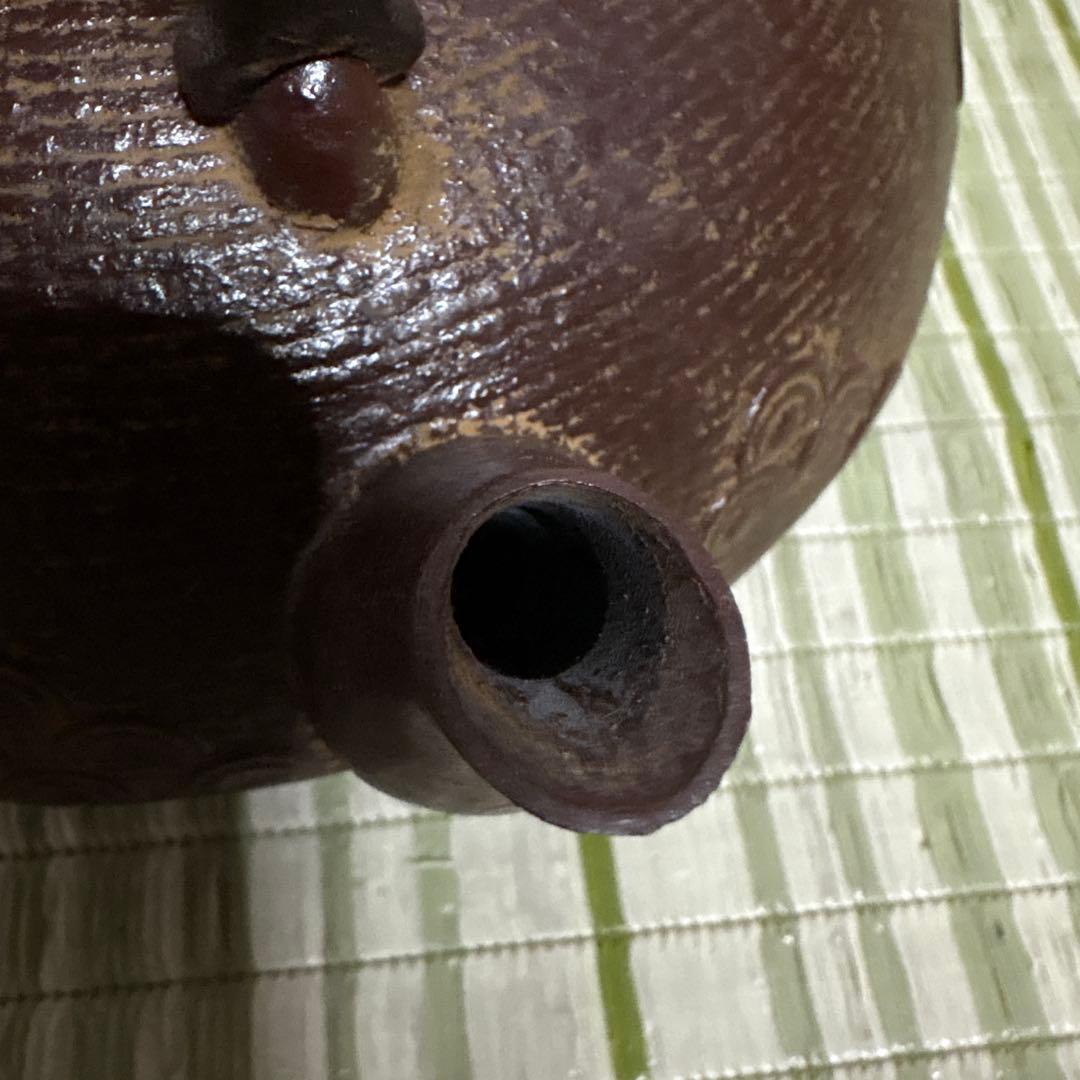 岩手県奥州　水沢幸工芸　名工 佐藤勝久造 南部鉄瓶　丸平型 糸目波文　骨董品