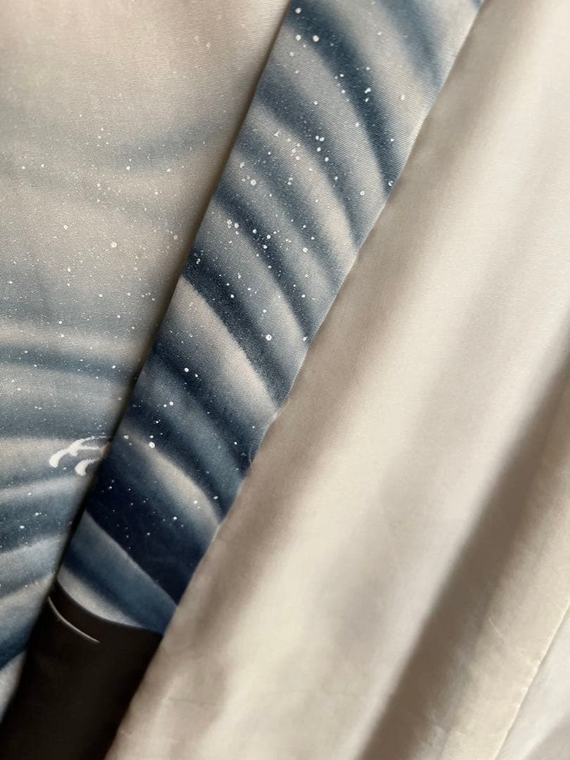 5502◆男の子アンティーク着物五つ紋宝船番鶴波手描き手刺繍時代古裂品格ある逸品