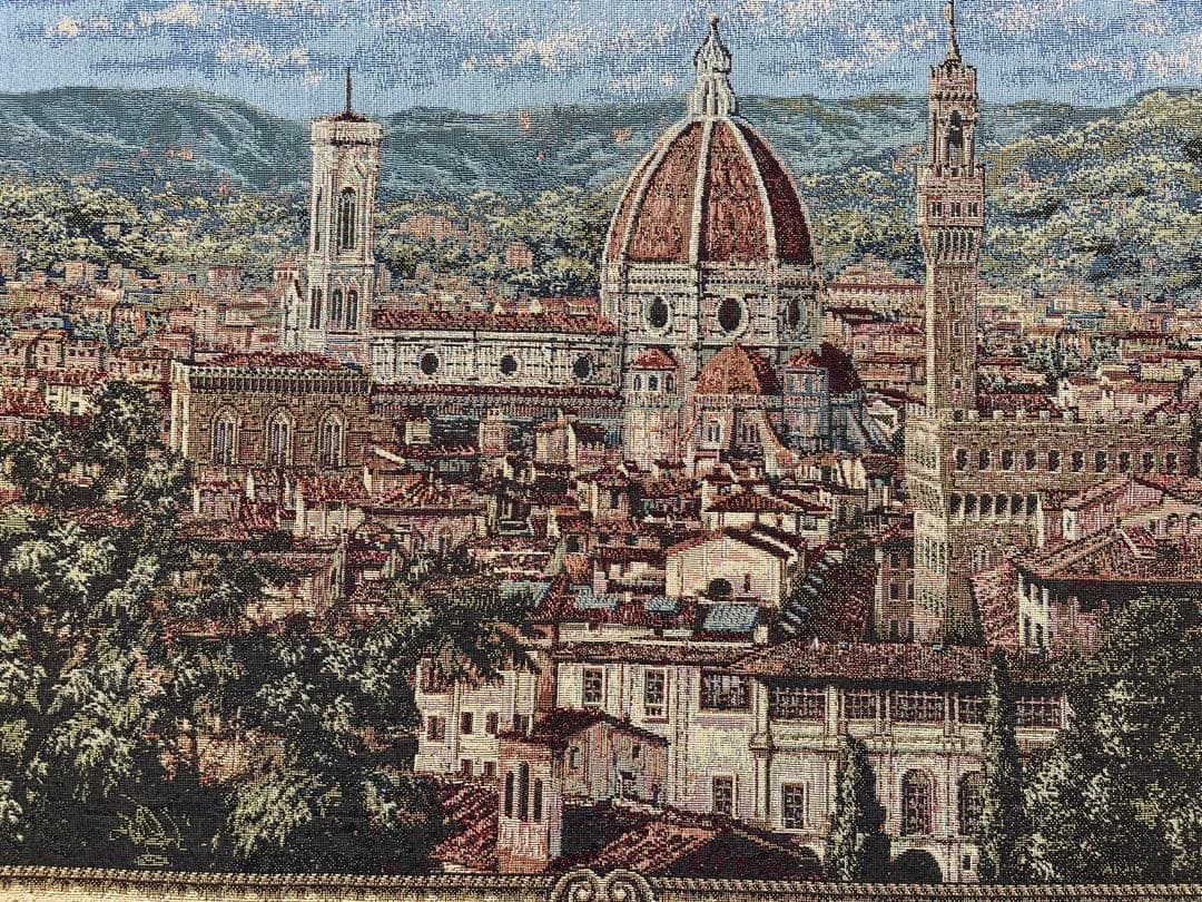 【大判】刺繍絵画 フィレンツェ 大聖堂 風景画 額縁付き インテリア アート