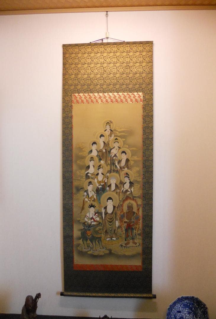 掛け軸 十三佛 森田白峰 絹本 希少 軸装 掛軸 美品 です。