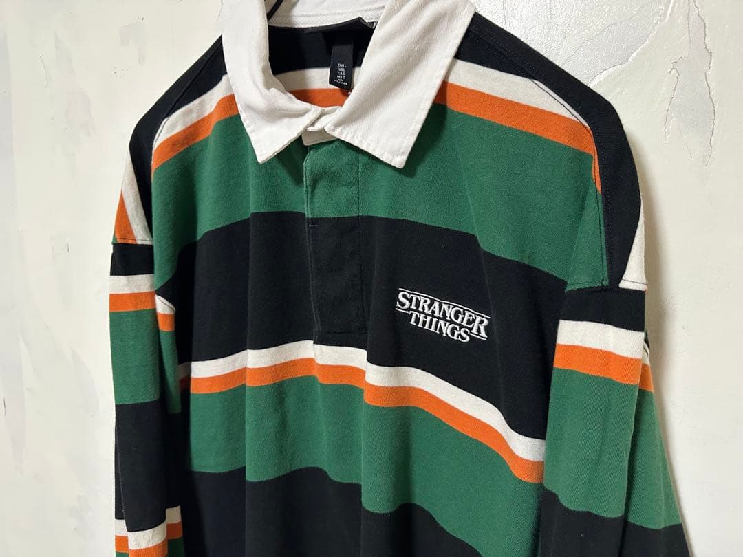 STRANGER THINGS ストライプラガーシャツ　ストレンジャーシングス