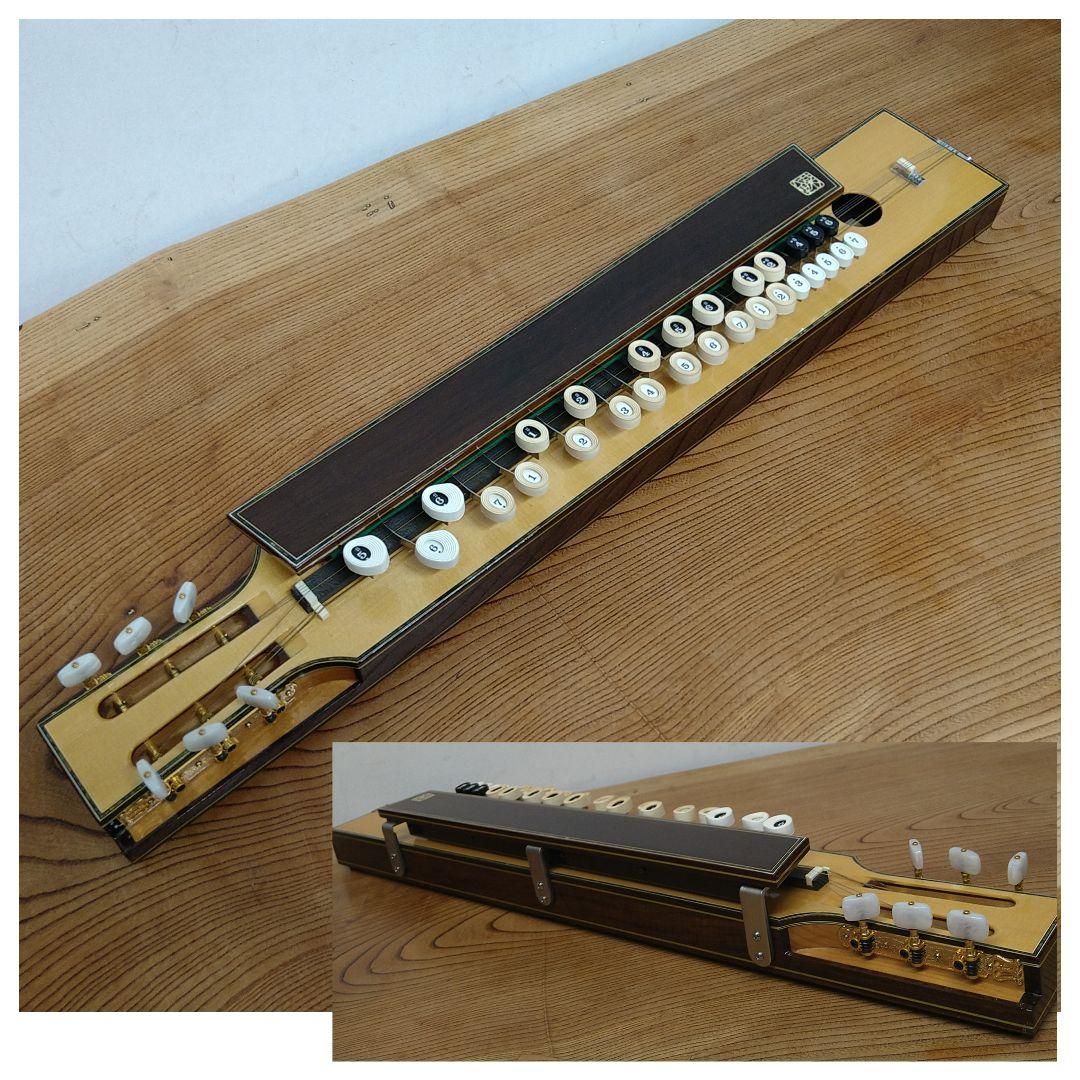 A490 菊八重 大正琴F28JSハードケースショルダーケース栞ピック笛弦美品