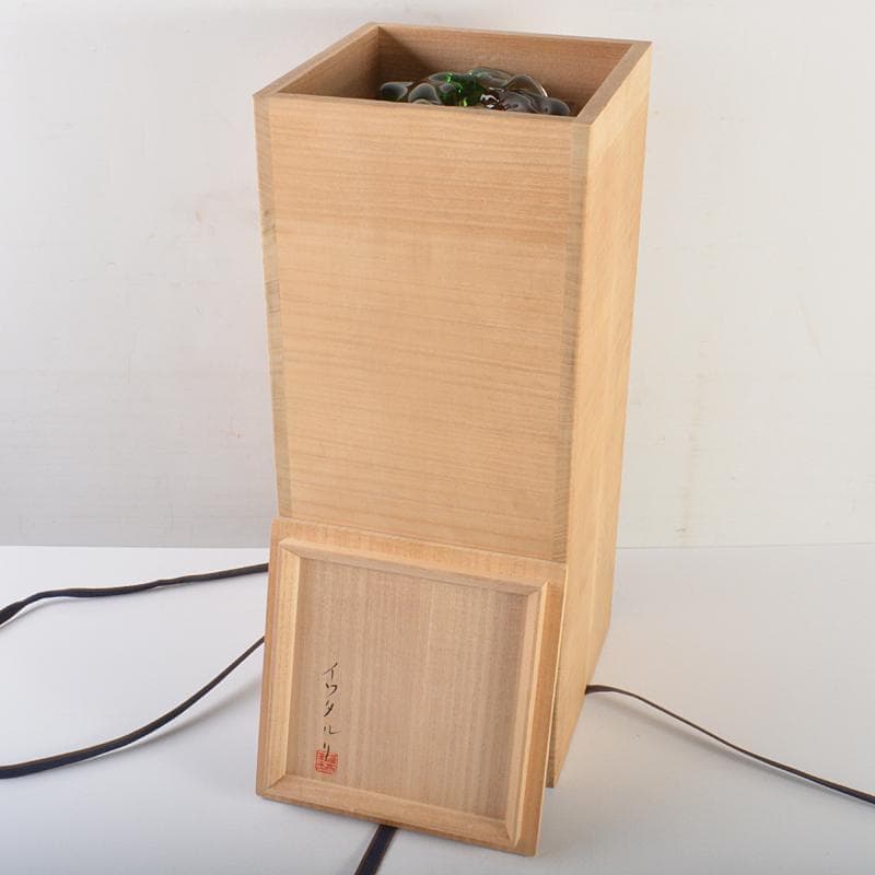 ガラス造形作家　イワタルリ　岩田瑠璃　ガラス器　花瓶　共箱　D　R7497B