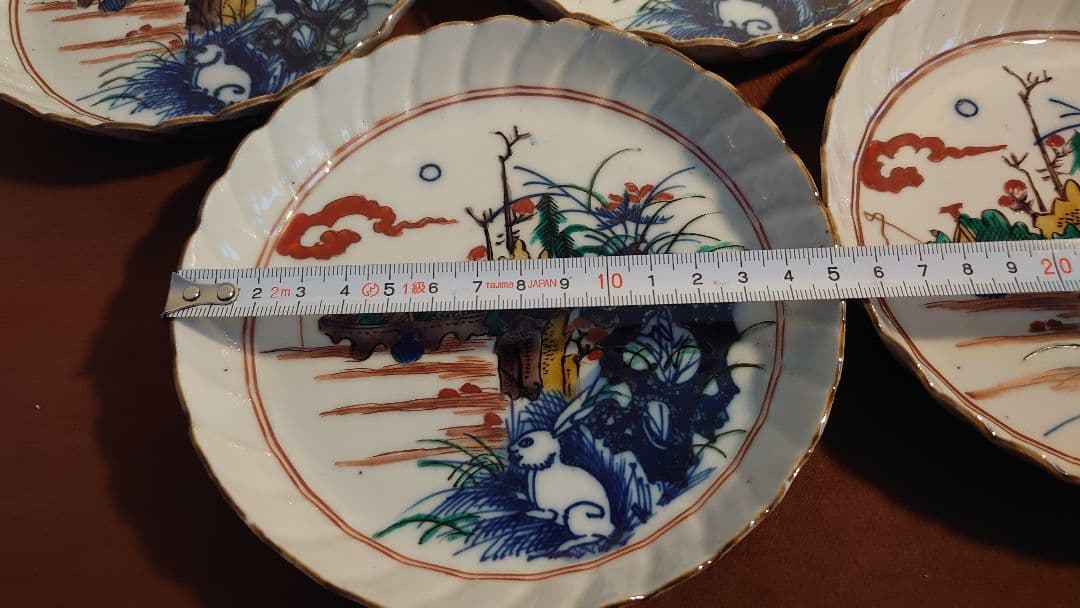 古九谷　古伊万里　伊万里　うさぎの図　蔵出し　大明成化年製　５客