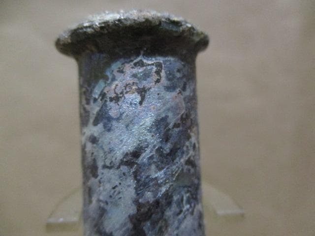 ローマンガラス　双耳香油瓶　貴重です　I39-3