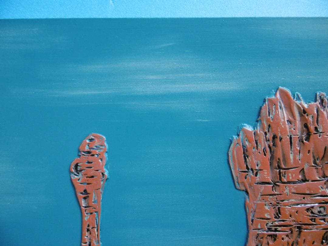 日本画 うるし 漆画 「グランドキャニオン」 1983 白翁作