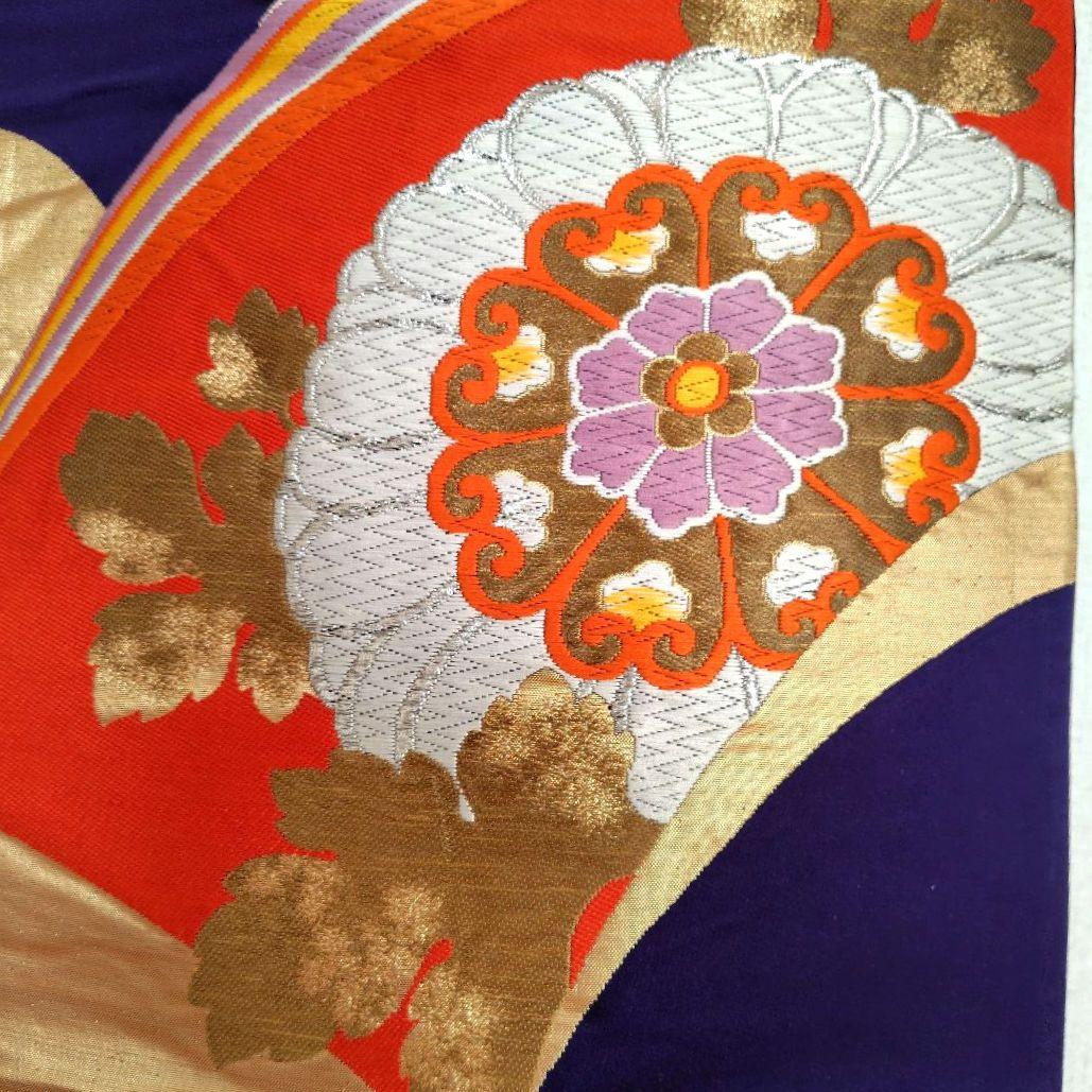 お琴カバー【紫】着物帯 ゆたん油単ハンドメイド 和楽器 正絹 袋帯 生田流山田流