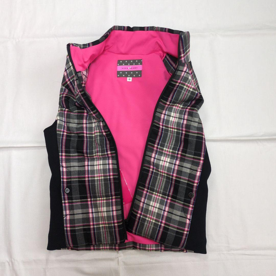 【VIVA HEART】 ダウンベスト サイズ40 チェック柄　※新品未使用