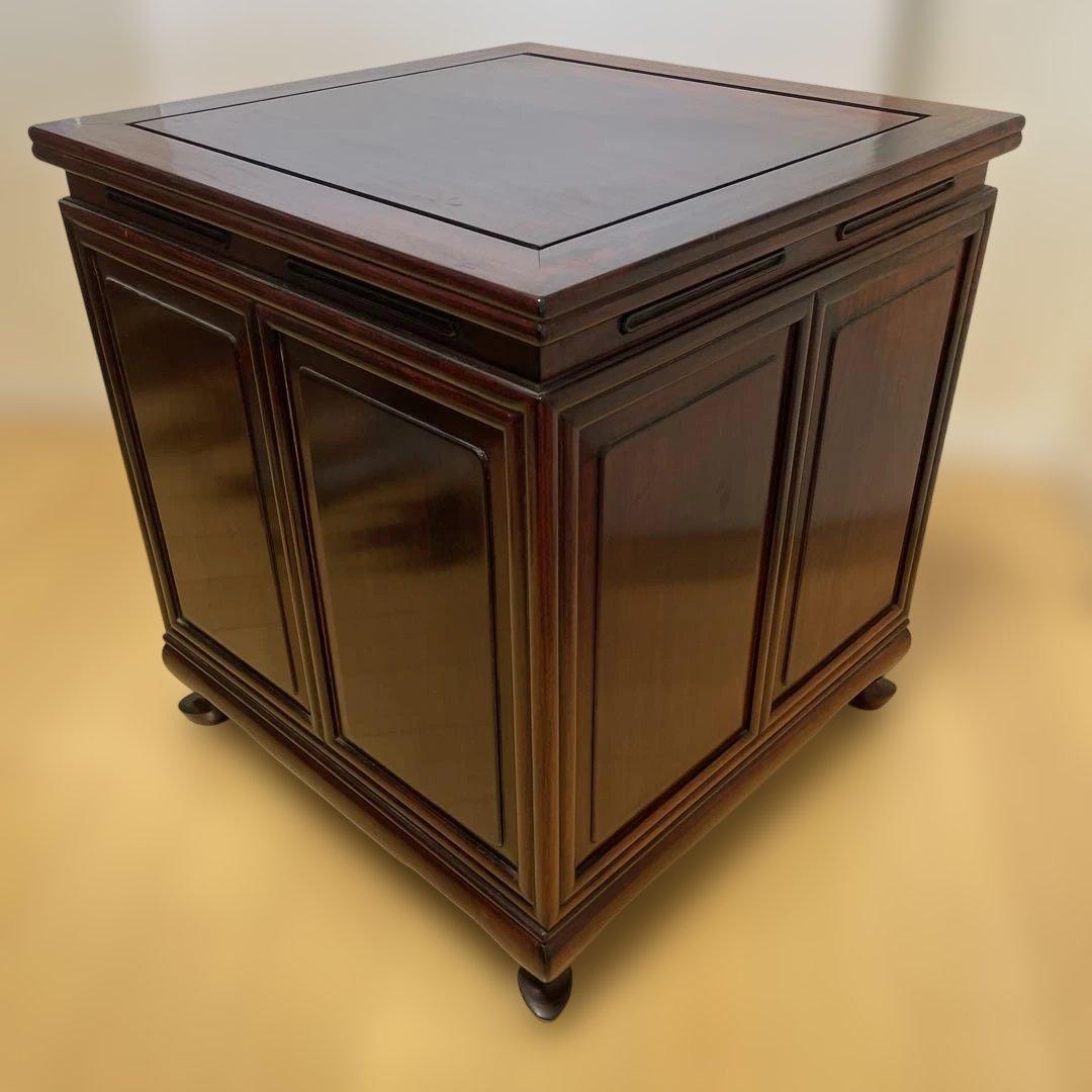 【美品】唐木家具 蛇腹扉•収納付ミニチェスト ヴィンテージ