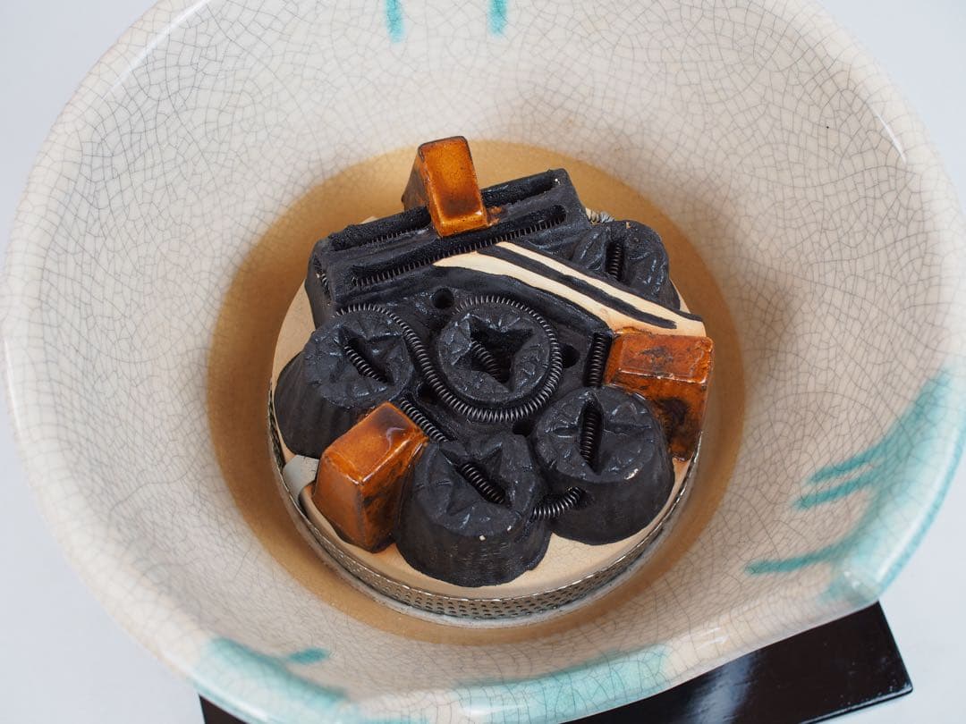 野々田式 風炉型電熱器 さつま 織部 (動作OK) 茶道具 元箱付き