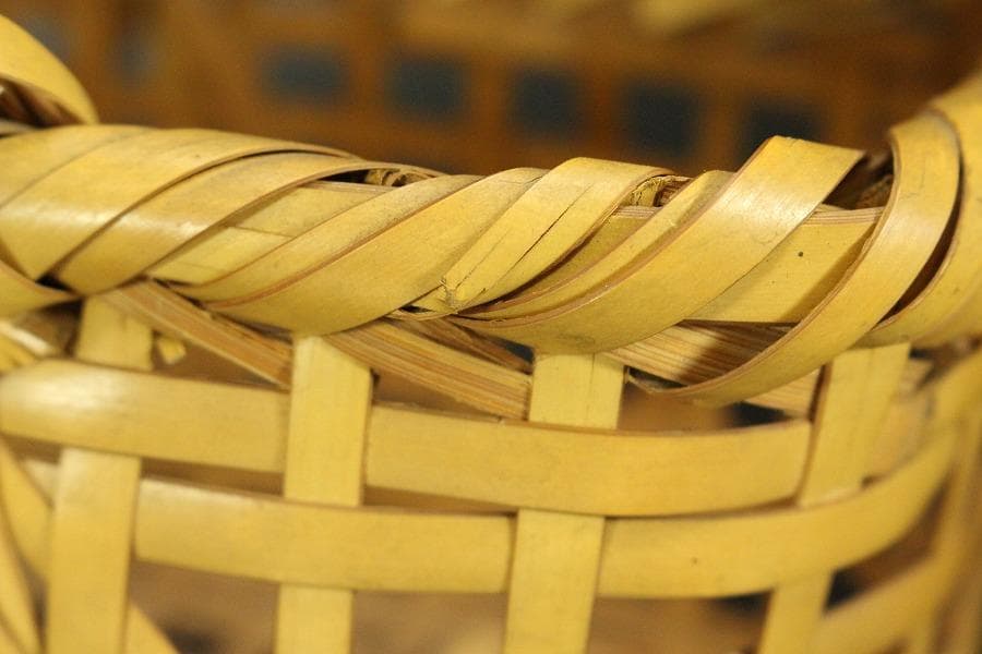 茶道具 白竹花籠 尚坡作 共箱(ZE656)