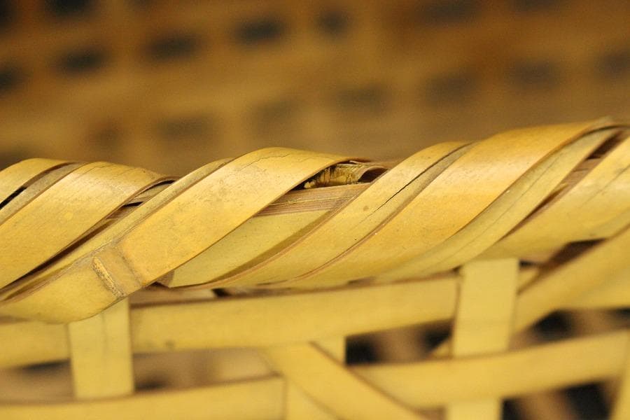 茶道具 白竹花籠 尚坡作 共箱(ZE656)