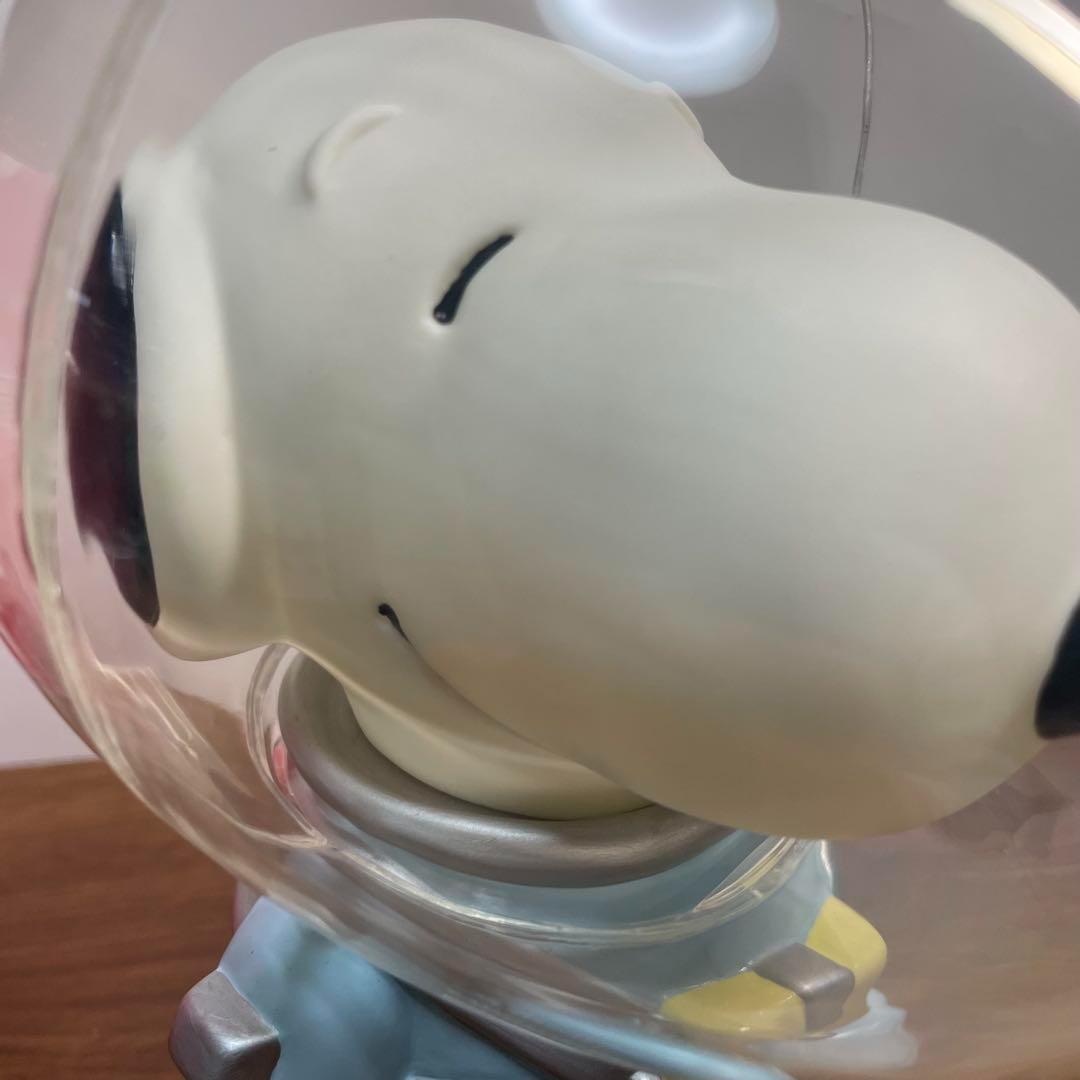 【未使用/廃盤】宇宙服スヌーピー ソフビ レトロ 貯金箱 箱付き