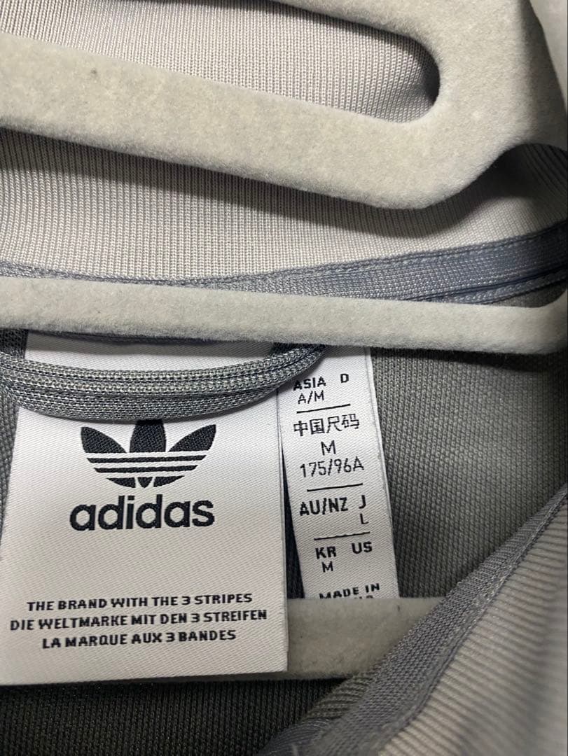 adidas グレー 3ストライプ ジャケット M