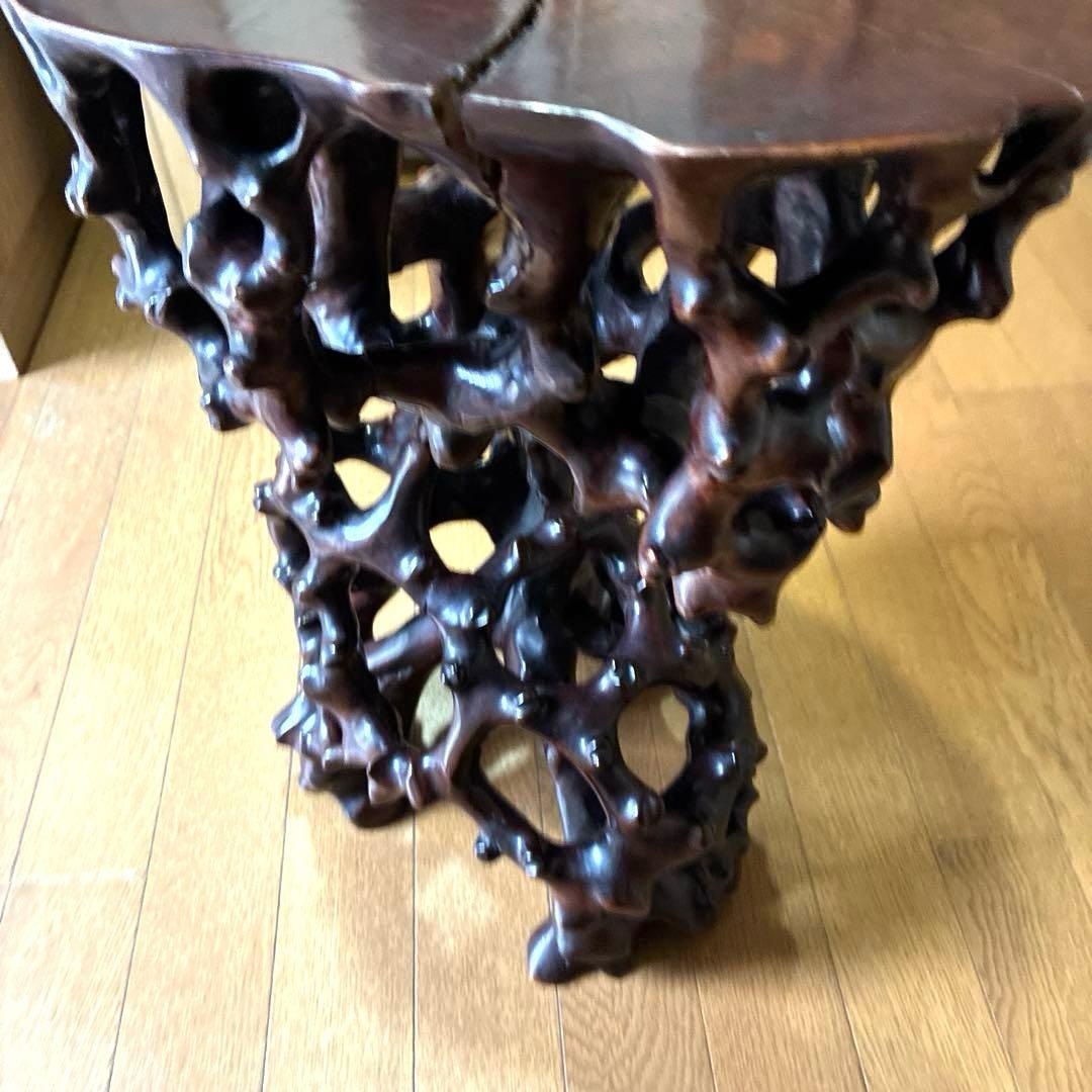 ‼️希少‼️根本、天然木、卓、飾台、花台、香炉台、日本式昭和レトロ根卓古美術明治大正