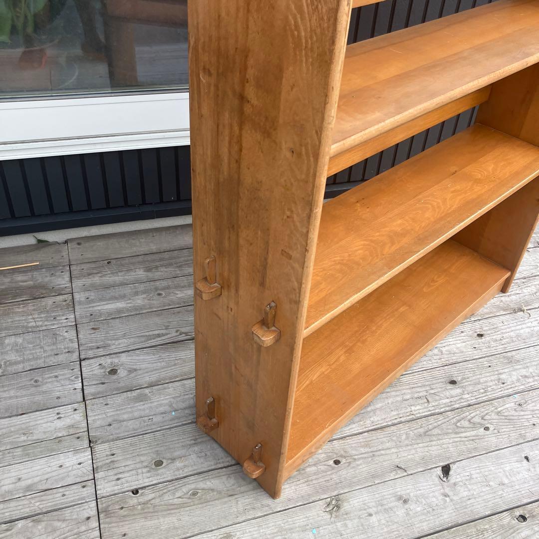 昭和レトロ ミッドセンチュリー くさび型 楔棚 木製オープンラック 本棚 飾り棚