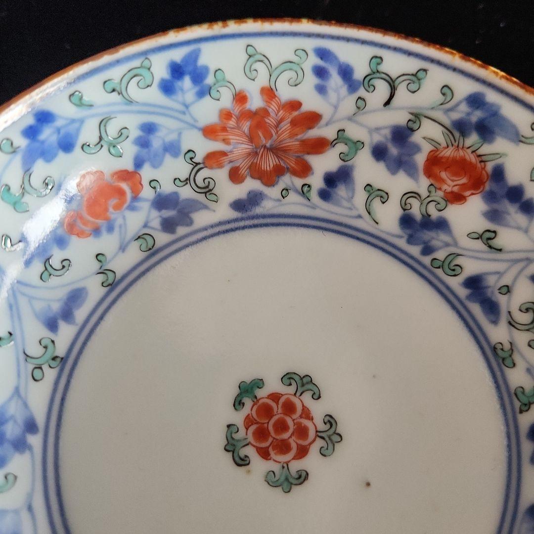 柿右衛門手色絵花唐草文様小皿