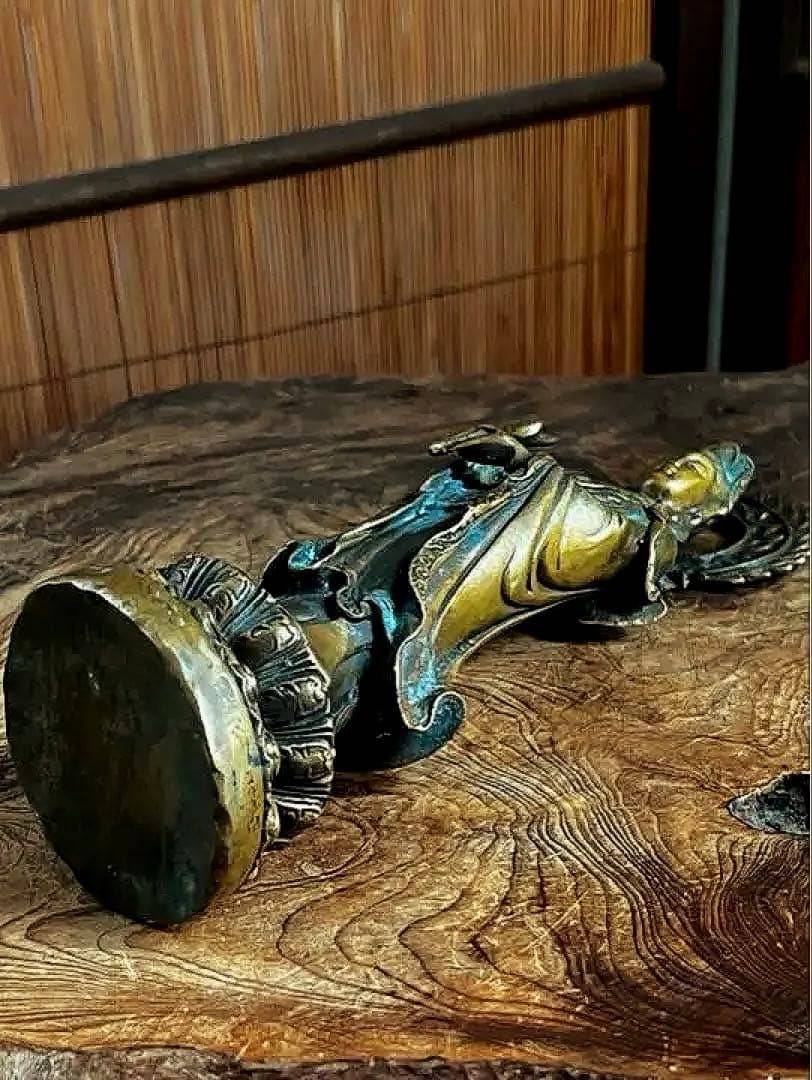 仏教美術 古銅製 観音菩薩像 仏像