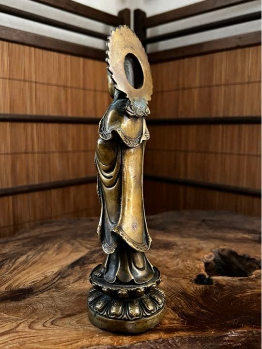 仏教美術 古銅製 観音菩薩像 仏像