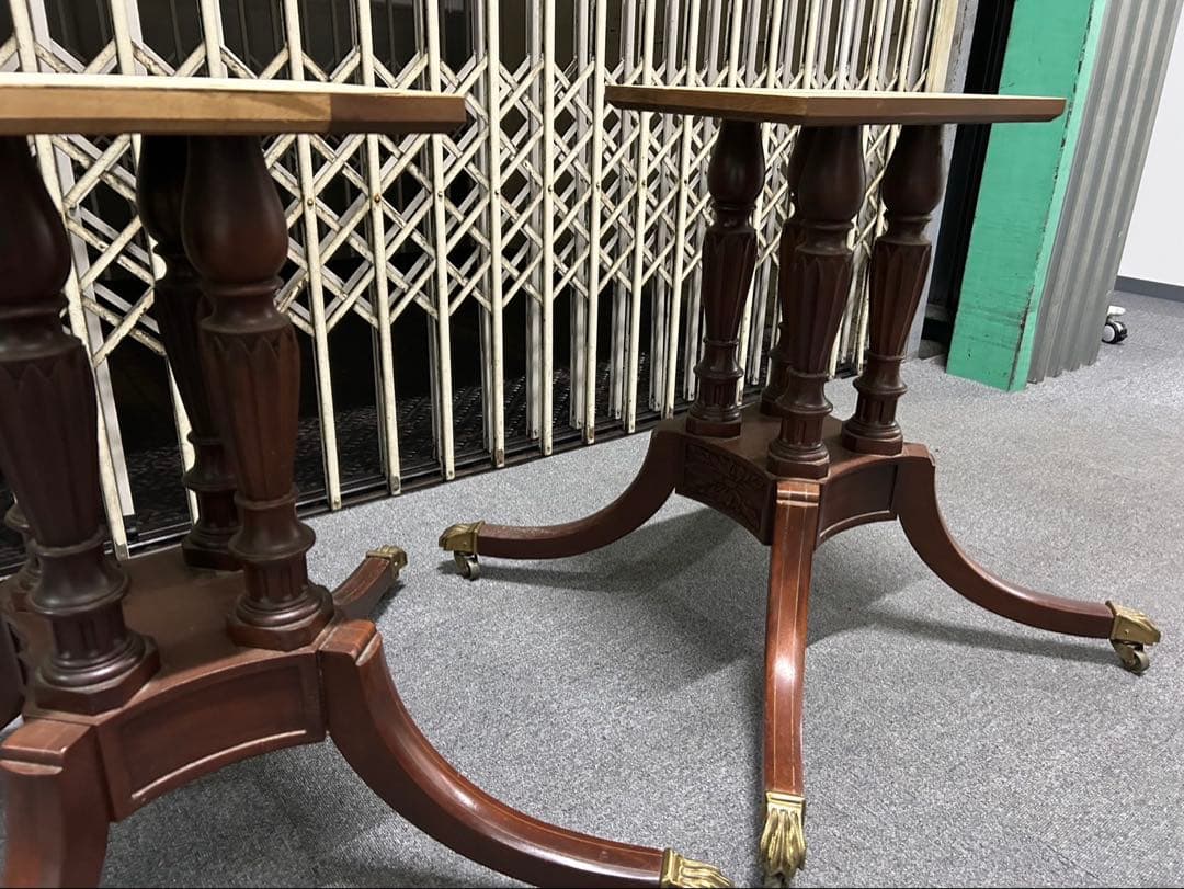 Baker Furniture クラシックテーブル脚 ペア真鍮装飾　キャスター付