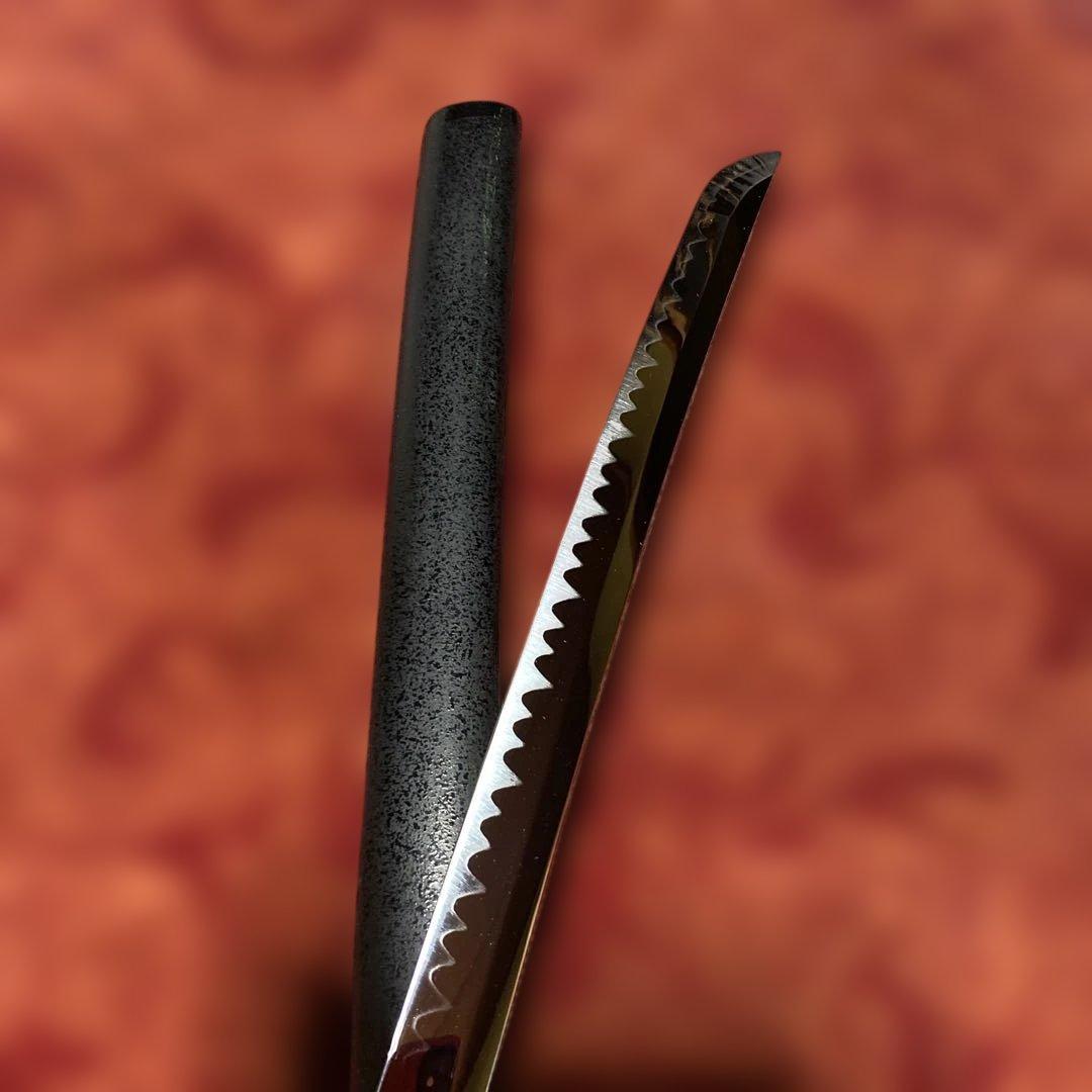 上質模造大刀 濃緑柄 鶴羽透し丸鍔 黒梨地鞘