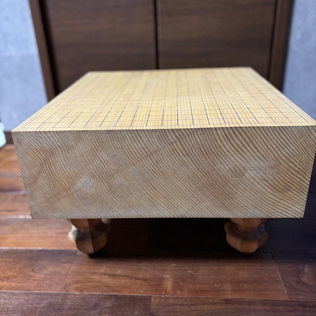 【美品】丸正謹製 5寸 足付碁盤 緑箱・黄色布カバー付き