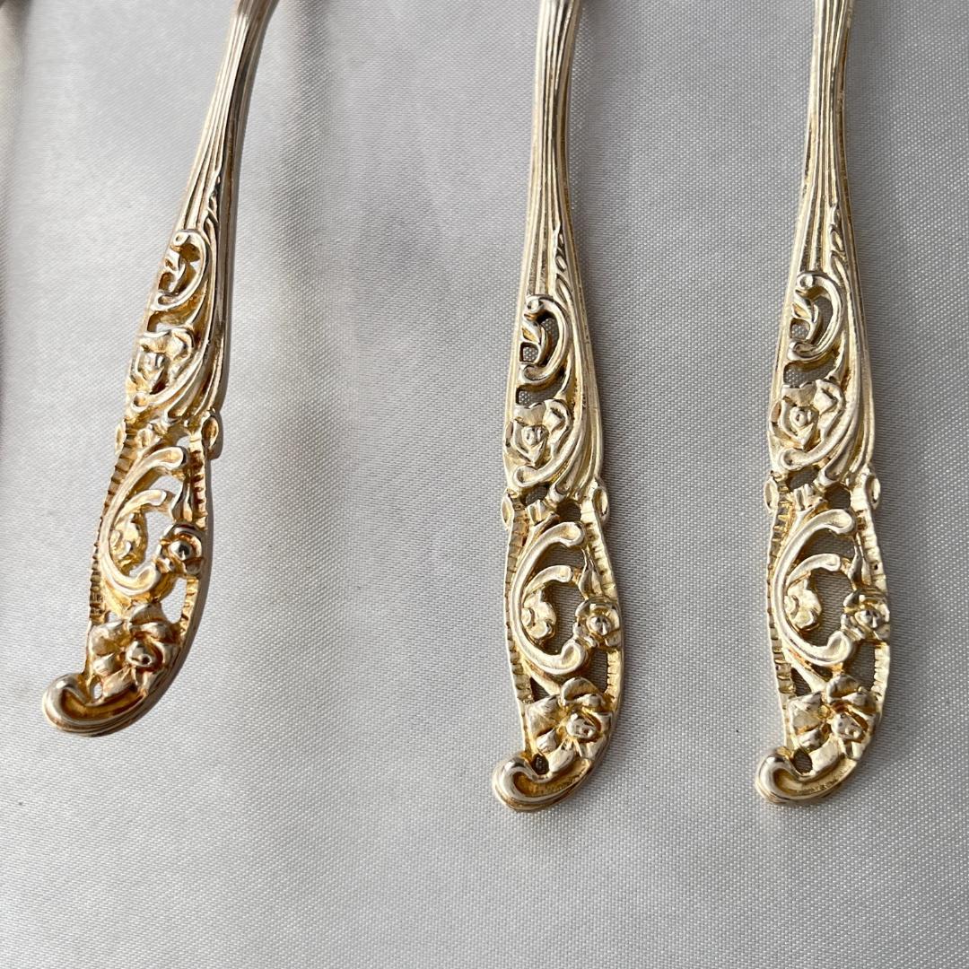 【英国】透かしのケーキフォークケーキ ４本 / サーバー 1本