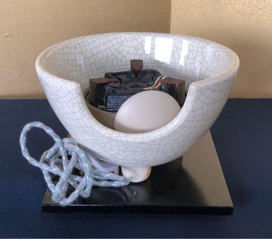 《R》茶道具 野々田式 風炉型電熱器 白さつまB 元箱　260114き3