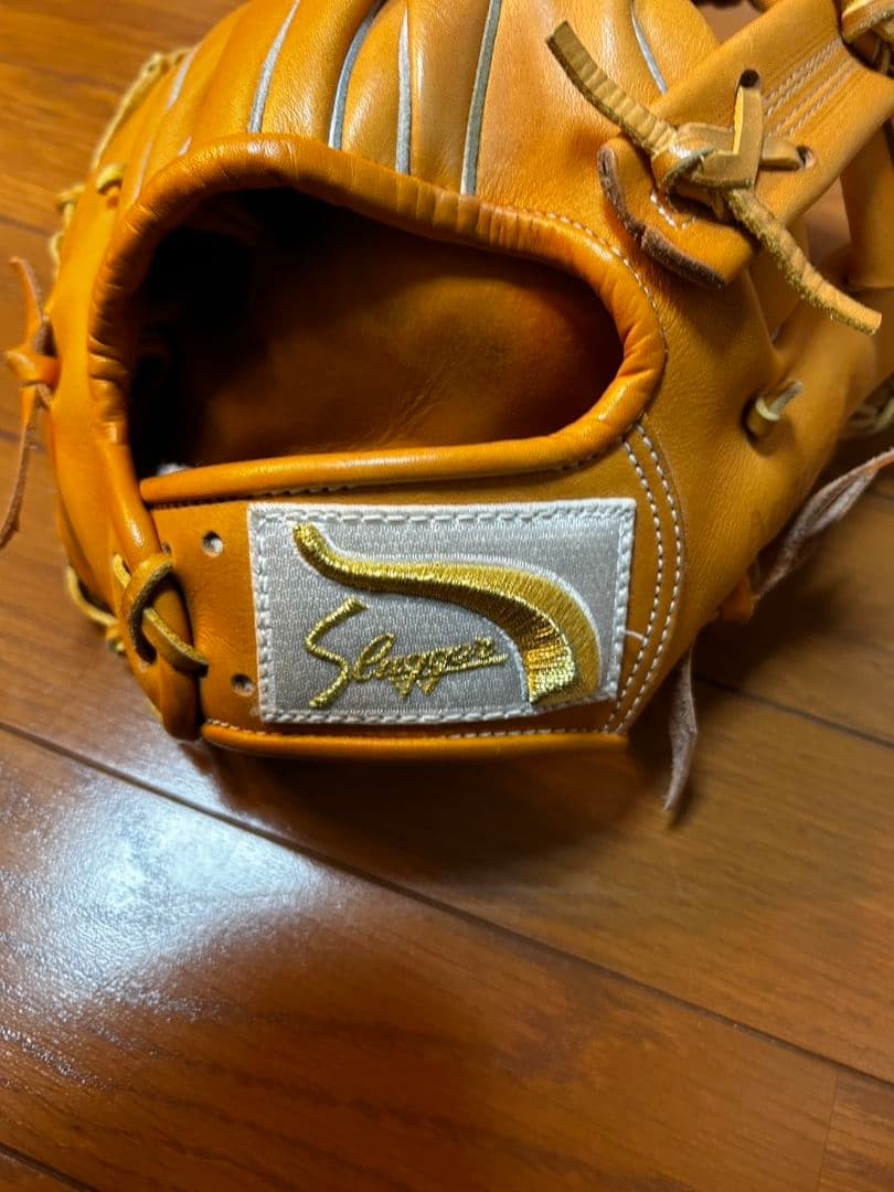スラッガー　内野手用　オレンジ レザー 軟式グローブ