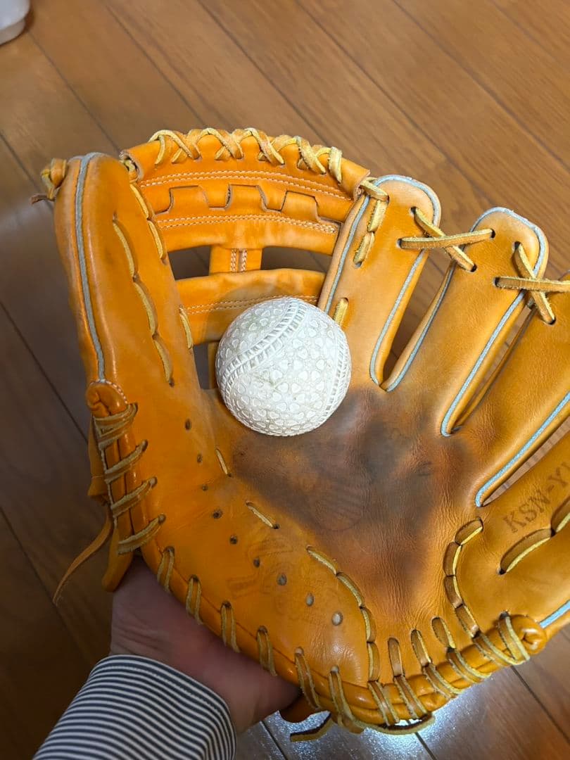 スラッガー　内野手用　オレンジ レザー 軟式グローブ