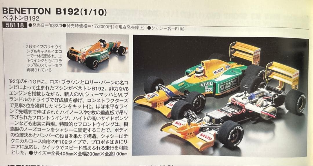 タミヤFー1 ・Cカー　マクラーレン/ベネトン/ジョーダン／アウディ　未使用品