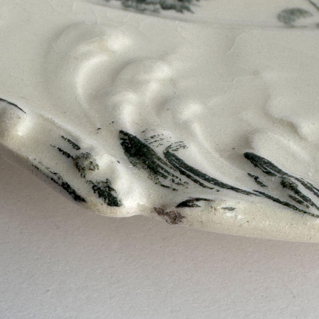 訳あり　フランスアンティーク　Gien ジアン レリーフ　デザートプレート