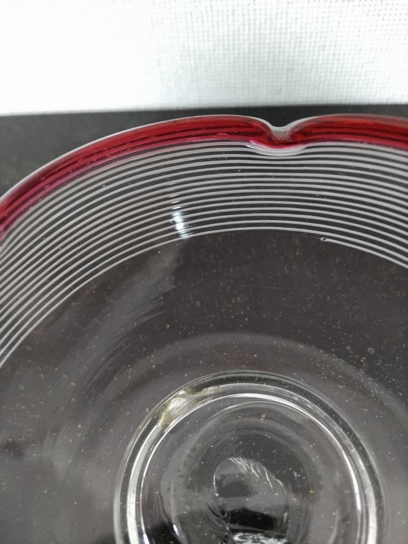 明治〜大正期　千段巻　輪花 金赤べり　氷コップ