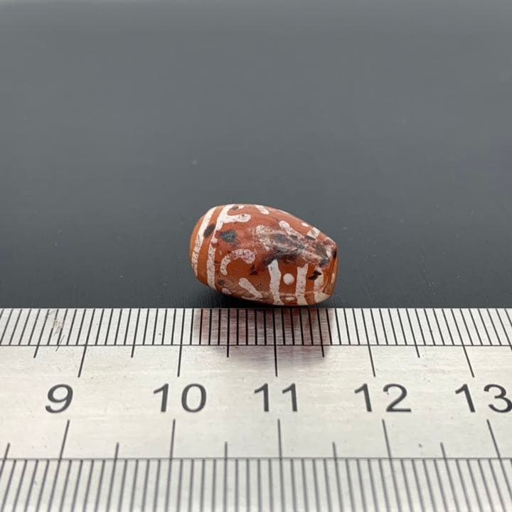 【アンティーク ビーズ】エッジドカーネリアン ビーズ 16.4mm