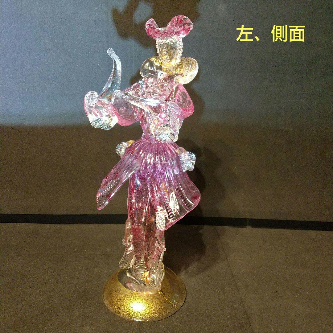 ベネチアンガラス フィギュリン ムラ―ノガラス ピンク 工芸品 貴重