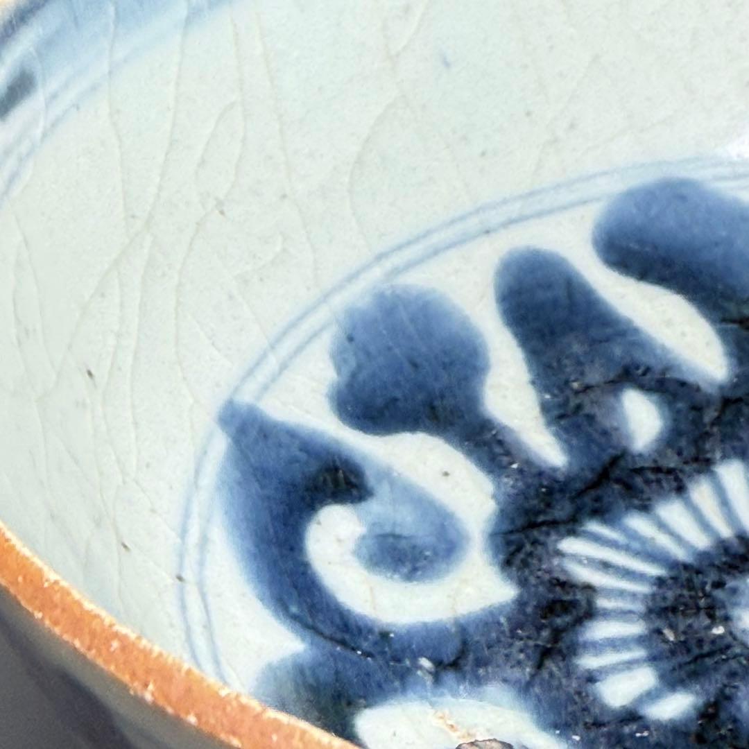 中国美術　青花唐草茶碗　中鉢　明　清　官窯　景徳鎮　古美術　蒐集家旧蔵品