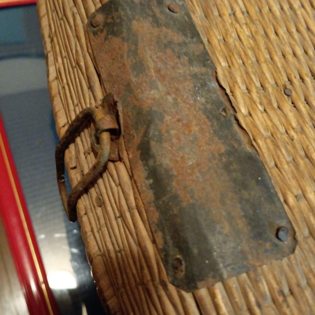 江戸時代幕末期〜明治時代後半期頃武家旧家蔵出道中仕様鋏箱形時代柳行李珍品当時物