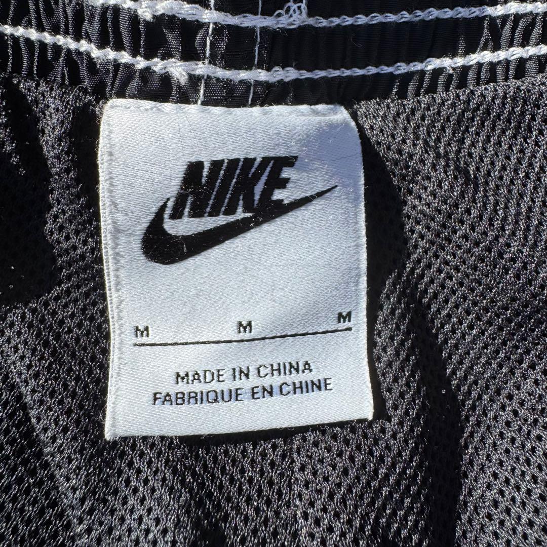 NIKE ナイキ スウッシュ ナイロンパンツ 黒 M ステッチ トラックパンツ