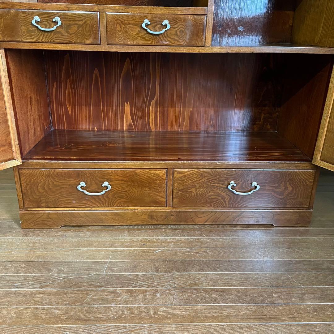 【アンティーク】木製 茶箪笥 水屋箪笥 飾り棚 キャビネット 食器棚 古民家