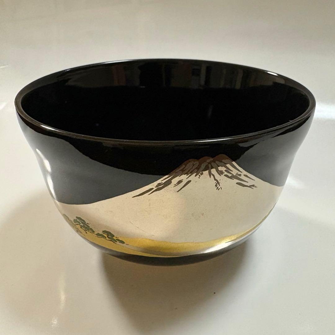 宮地英香作 英香 富士山 金富士 富士 抹茶碗 抹茶茶碗 茶道具 茶碗 黒